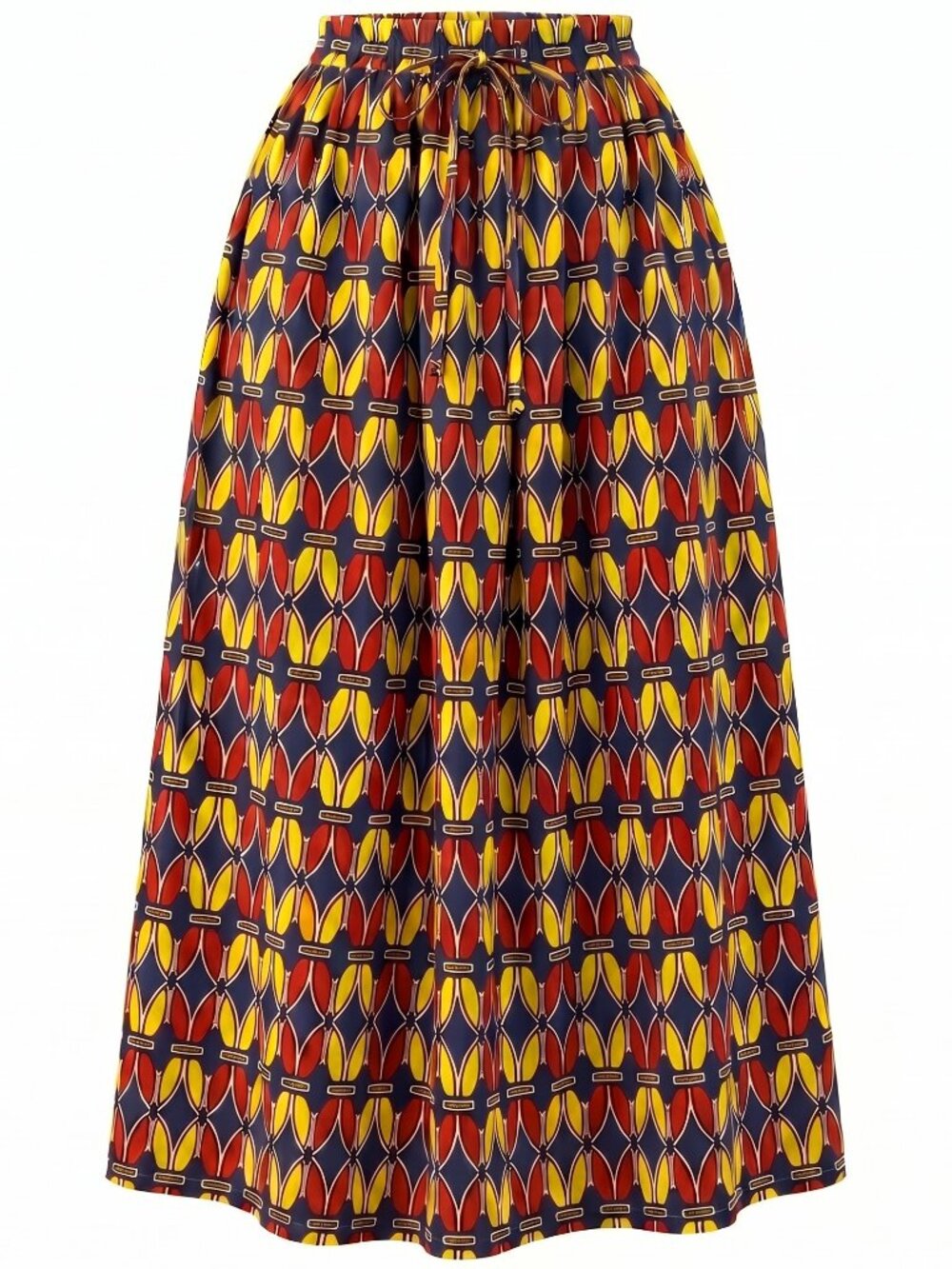 NWT Unity Missy Geometric Maxi Skirt One Size Elastic Waist Boho Flared Tribal